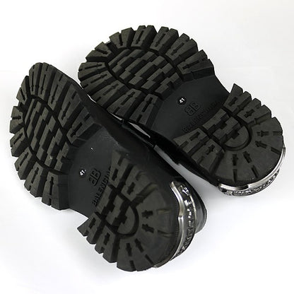 BALENCIAGA Logo Plate Tractor Sole Loafers Size EU 41