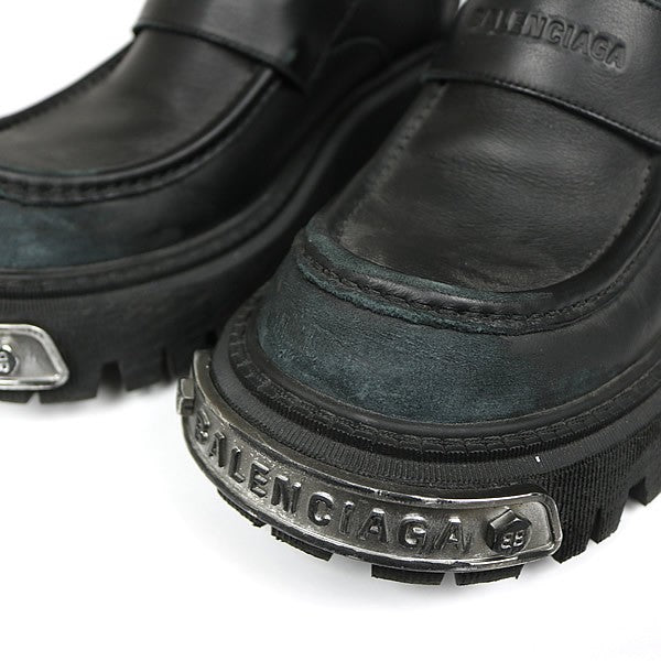 BALENCIAGA Logo Plate Tractor Sole Loafers Size EU 41