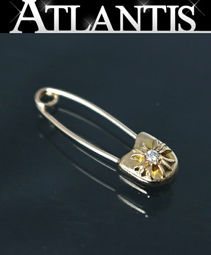 CHROME HEARTS 22K 1P Diamond Gold Safety Pin