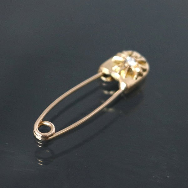 CHROME HEARTS 22K 1P Diamond Gold Safety Pin