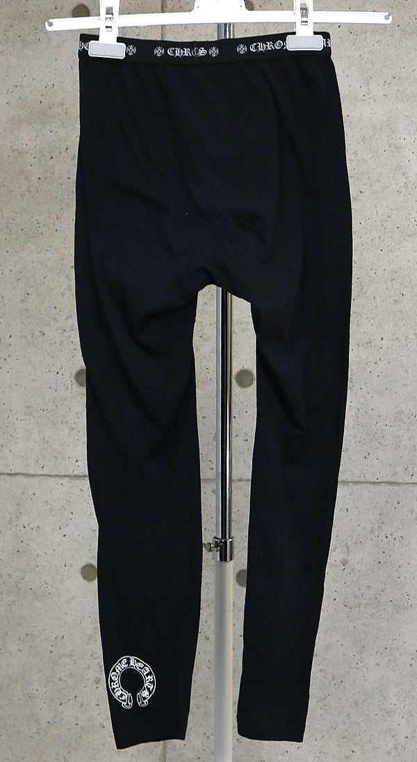 CHROME HEARTS Hem Horseshoe Print Leggings Black Size S