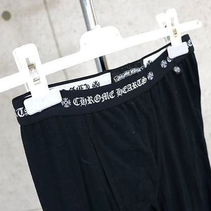 CHROME HEARTS Hem Horseshoe Print Leggings Black Size S