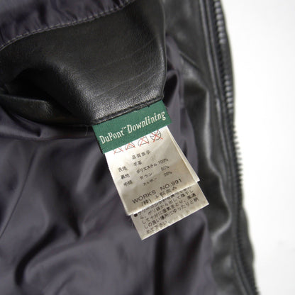 Schott Hooded Leather Down Jacket Black Size M