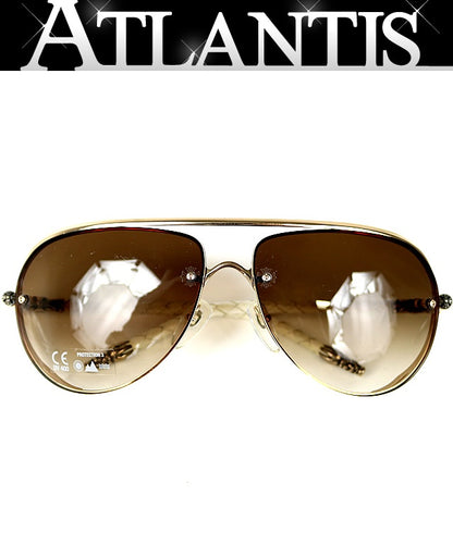 CHROME HEARTS JEWEL BOX Sunglasses Leather Size ONE White