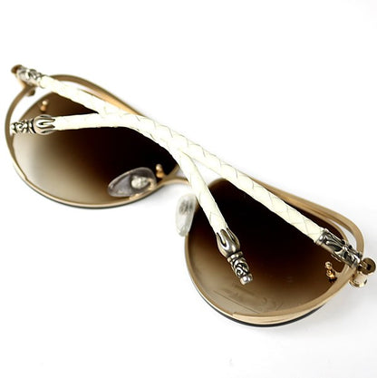 CHROME HEARTS JEWEL BOX Sunglasses Leather Size ONE White