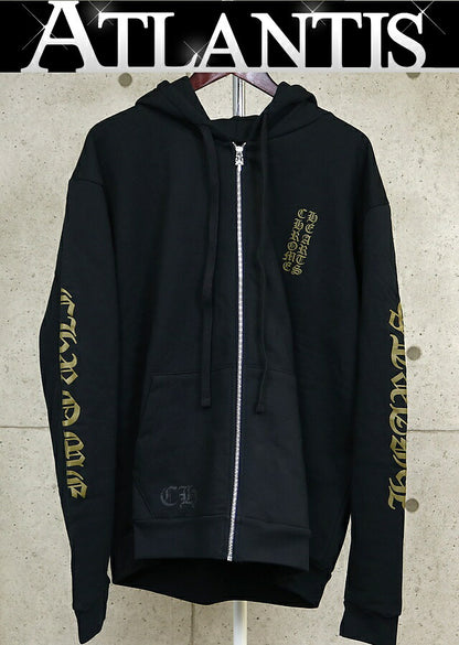 CHROME HEARTS Old English Logo Hoodie Black/Khaki Size L