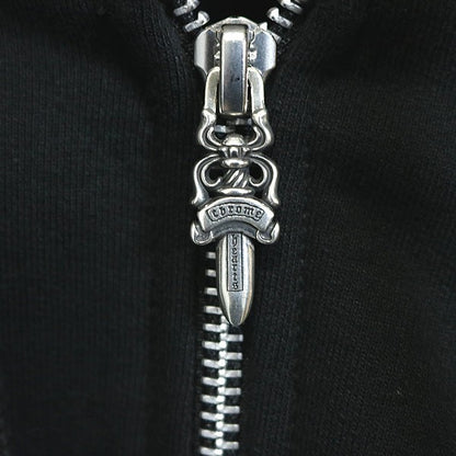 CHROME HEARTS Old English Logo Hoodie Black/Khaki Size L