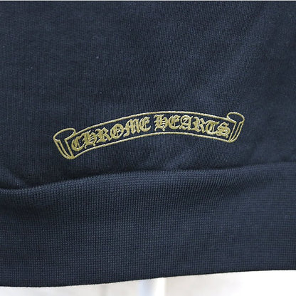 CHROME HEARTS Old English Logo Hoodie Black/Khaki Size L
