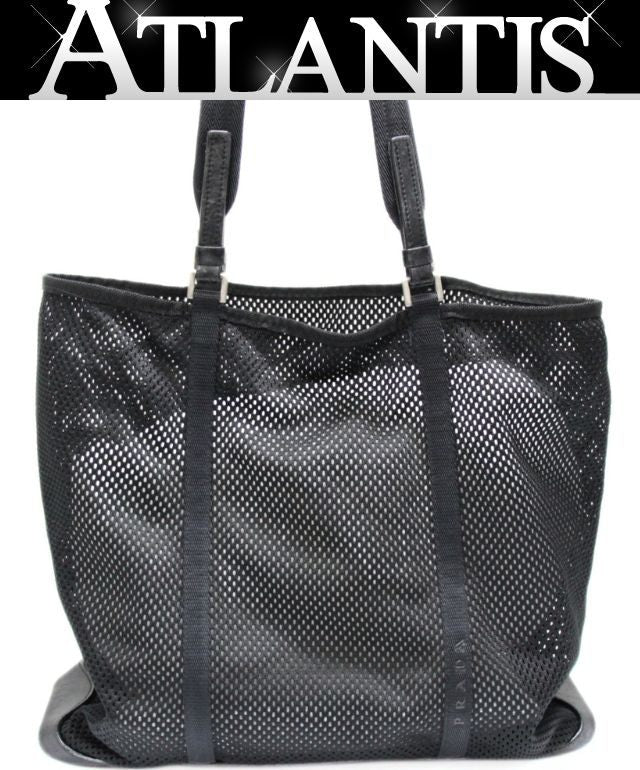 PRADA Prada Sport Mesh Canvas Tote Bag Black Size ONE SIZE