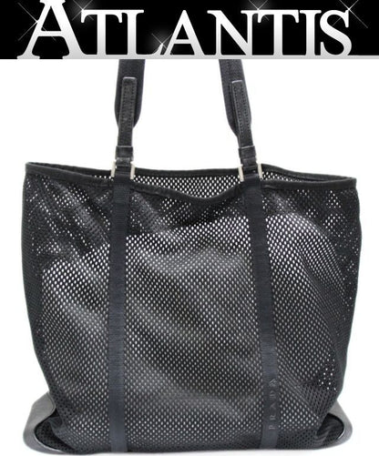 PRADA Prada Sport Mesh Canvas Tote Bag Black Size ONE SIZE