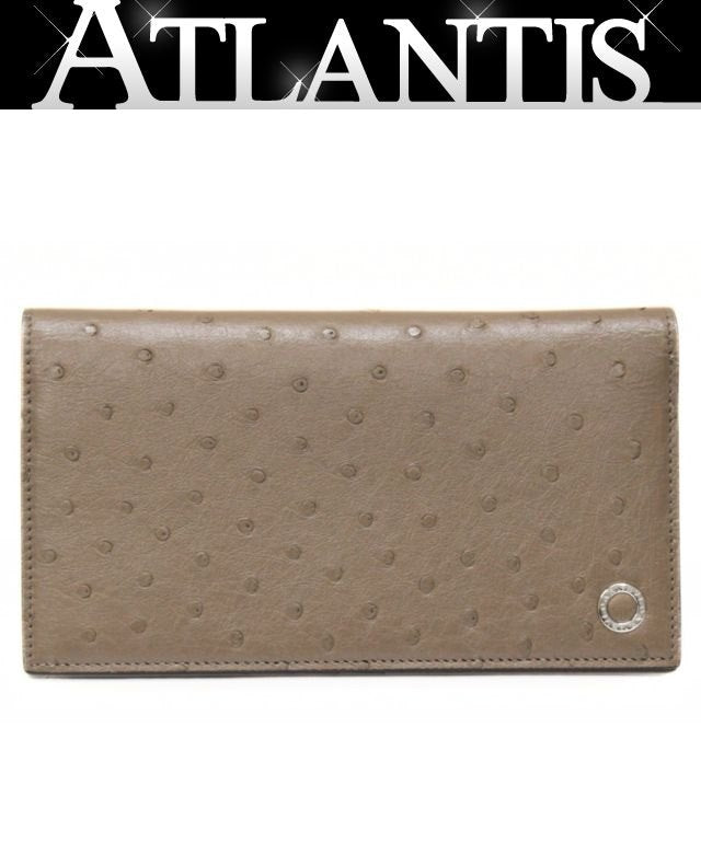 BVLGARI Bulgari Man Ostrich Wallet Brown Size ONE SIZE