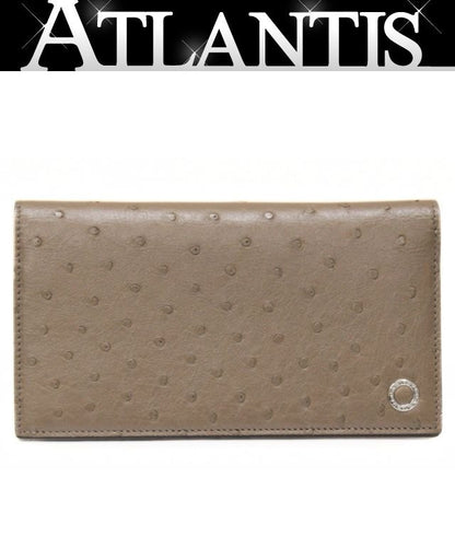 BVLGARI Bulgari Man Ostrich Wallet Brown Size ONE SIZE