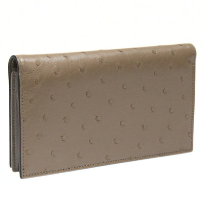 BVLGARI Bulgari Man Ostrich Wallet Brown Size ONE SIZE