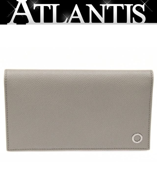 BVLGARI Bulgari Man Leather Bifold Wallet Gray Size ONE SIZE
