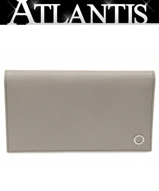 BVLGARI Bulgari Man Leather Bifold Wallet Gray Size ONE SIZE