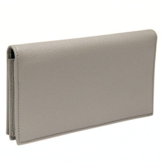 BVLGARI Bulgari Man Leather Bifold Wallet Gray Size ONE SIZE