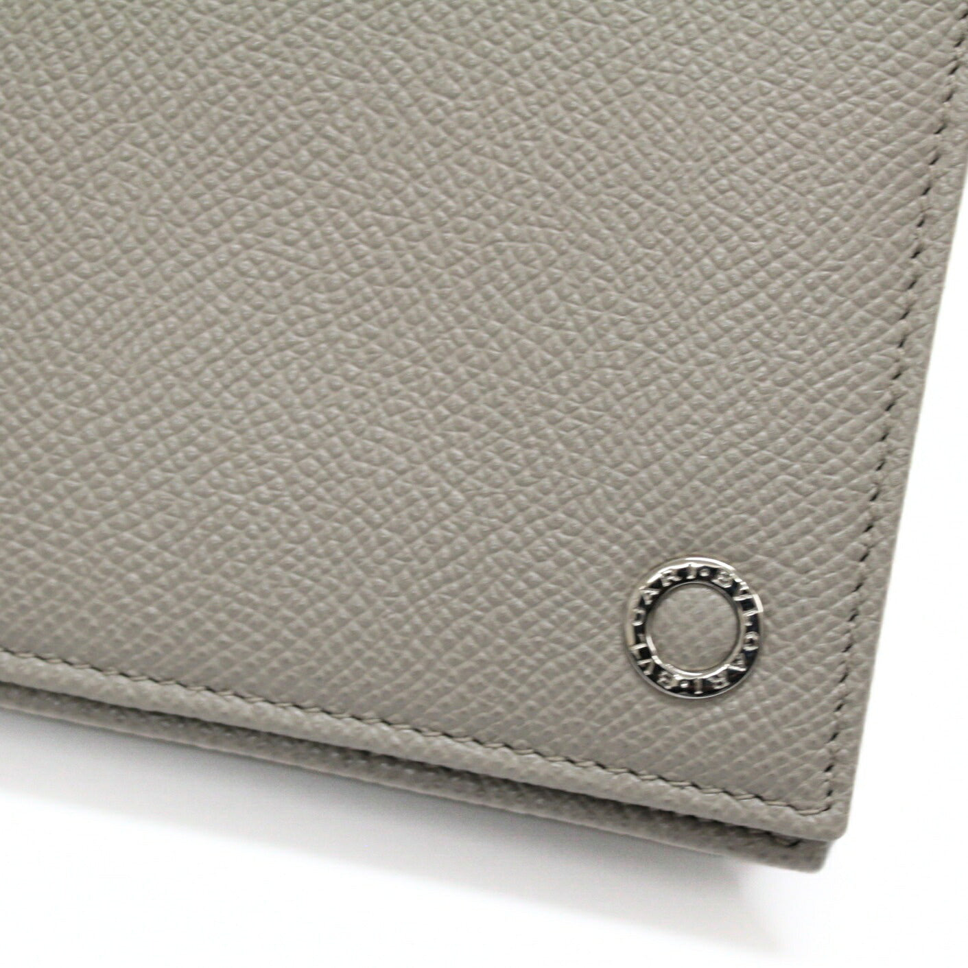 BVLGARI Bulgari Man Leather Bifold Wallet Gray Size ONE SIZE