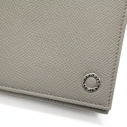 BVLGARI Bulgari Man Leather Bifold Wallet Gray Size ONE SIZE