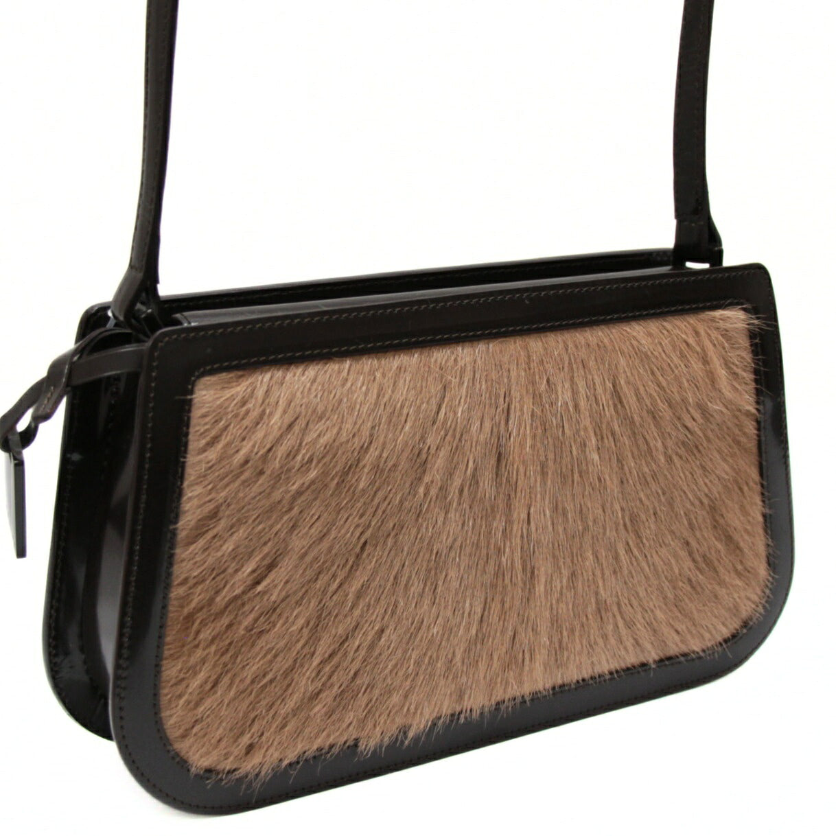 CELINE Vintage Calf Hair Shoulder Bag Brown Size ONE SIZE