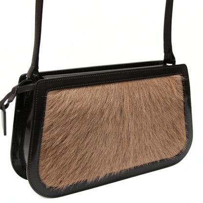 CELINE Vintage Calf Hair Shoulder Bag Brown Size ONE SIZE