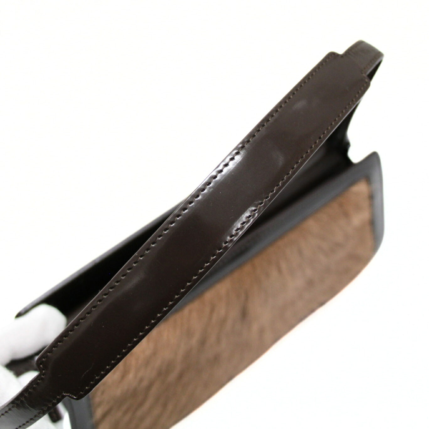 CELINE Vintage Calf Hair Shoulder Bag Brown Size ONE SIZE
