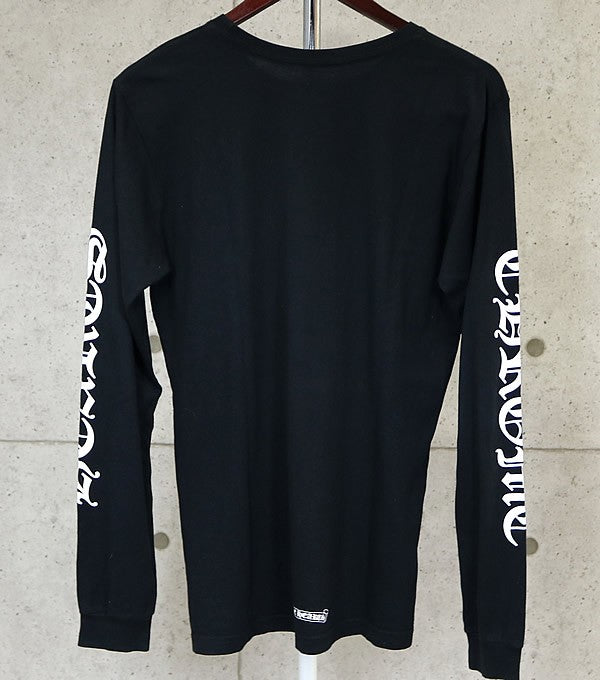 CHROME HEARTS Old English Neck Logo Long Sleeve Tee Black Size M