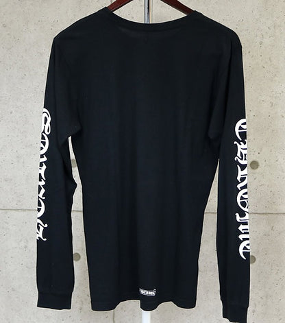 CHROME HEARTS Old English Neck Logo Long Sleeve Tee Black Size M