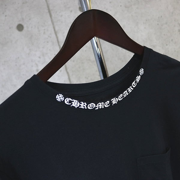 CHROME HEARTS Old English Neck Logo Long Sleeve Tee Black Size M