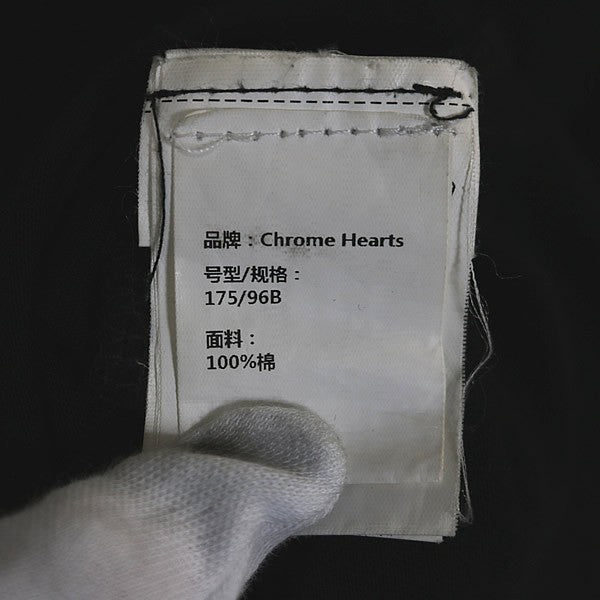 CHROME HEARTS Old English Neck Logo Long Sleeve Tee Black Size M