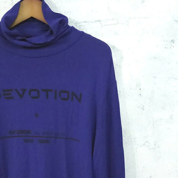 RAF SIMONS Micromodal High Neck Long Top Purple Size L