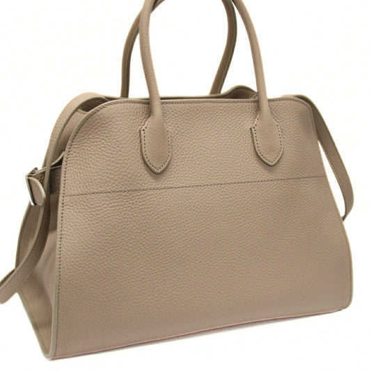 The Row Soft Margaux 12 Leather Dark Taupe Shoulder Bag Size ONE SIZE