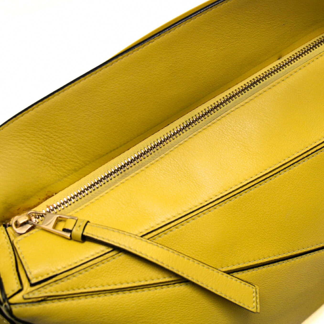 LOEWE Puzzle 2-Way Leather Shoulder Bag Yellow Size ONE SIZE