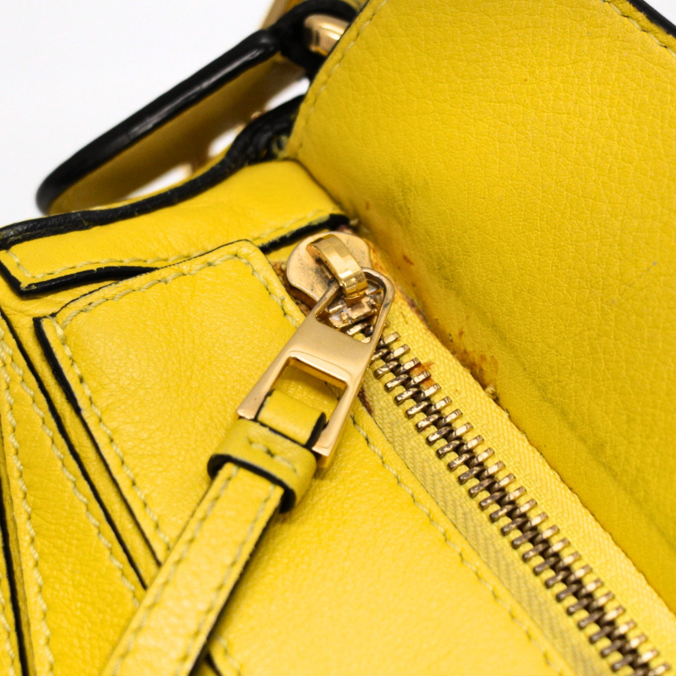 LOEWE Puzzle 2-Way Leather Shoulder Bag Yellow Size ONE SIZE