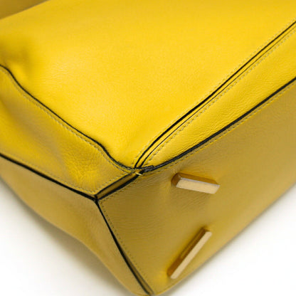 LOEWE Puzzle 2-Way Leather Shoulder Bag Yellow Size ONE SIZE