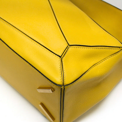 LOEWE Puzzle 2-Way Leather Shoulder Bag Yellow Size ONE SIZE