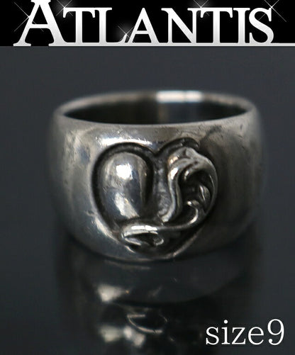 CHROME HEARTS Heart In Band Silver Ring Size ONE SIZE