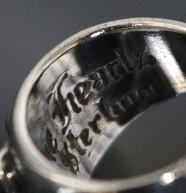 CHROME HEARTS Heart In Band Silver Ring Size ONE SIZE