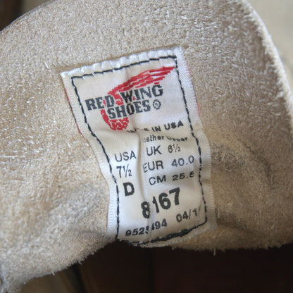 REDWING 8167 6inch Classic Round Toe Boots Size 7.5