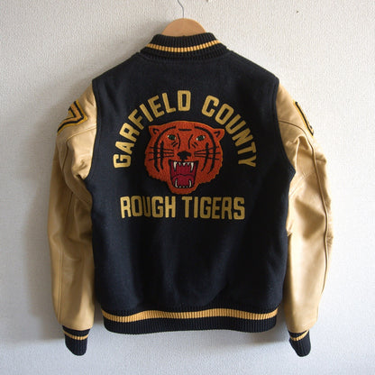 JOE MCCOY Leather-sleeved varsity jacket Size 40