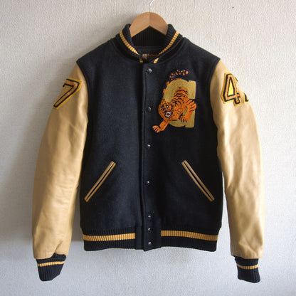 JOE MCCOY Leather-sleeved varsity jacket Size 40