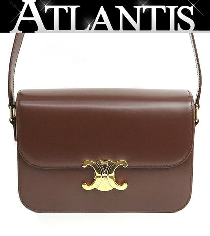 CELINE Classic Triomphe Calfskin Bag Chestnut Size ONE SIZE
