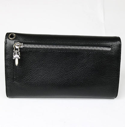 CHROME HEARTS Wave Cross Button Wallet Black Size ONE SIZE