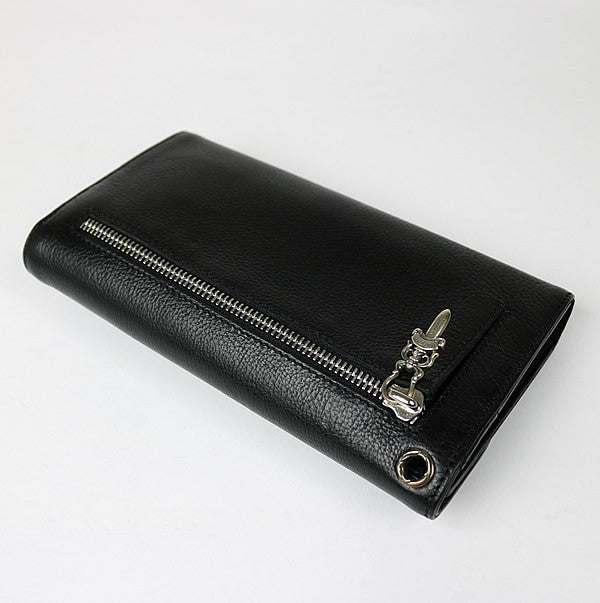 CHROME HEARTS Wave Cross Button Wallet Black Size ONE SIZE