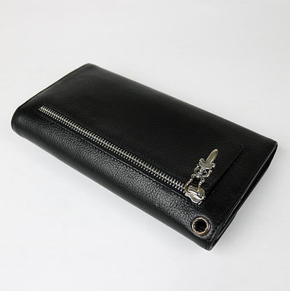 CHROME HEARTS Wave Cross Button Wallet Black Size ONE SIZE