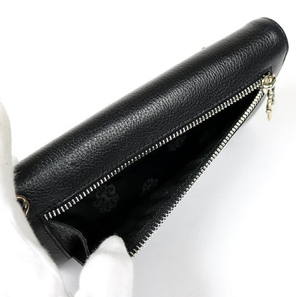 CHROME HEARTS Wave Cross Button Wallet Black Size ONE SIZE