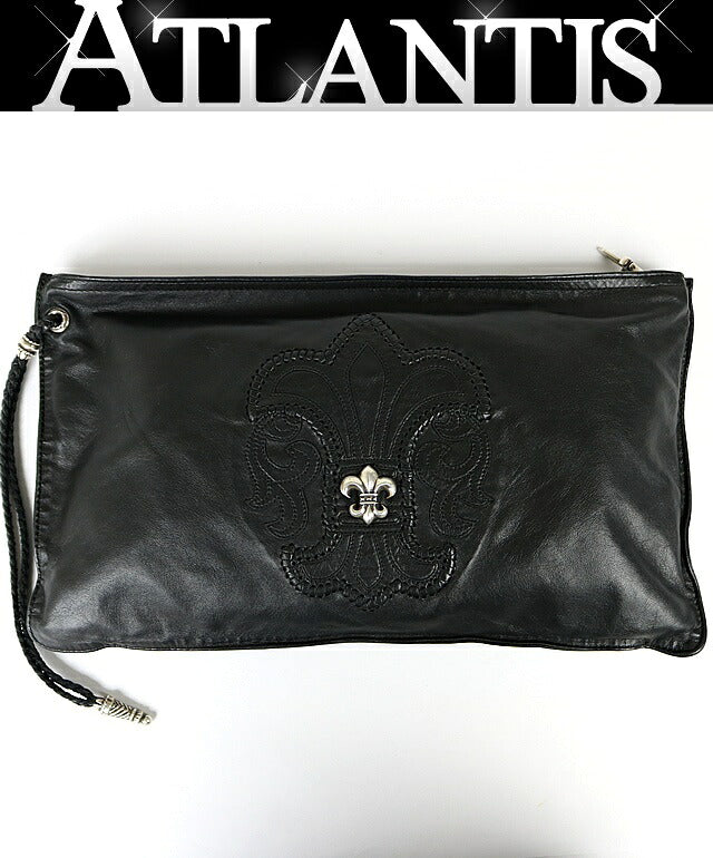CHROME HEARTS BS Fleur Leather Bag Black Size ONE SIZE