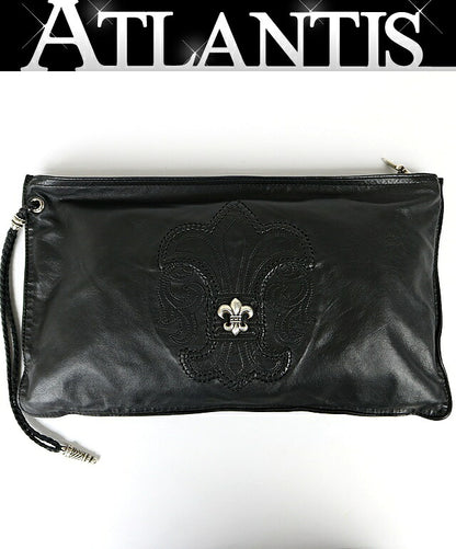 CHROME HEARTS BS Fleur Leather Bag Black Size ONE SIZE
