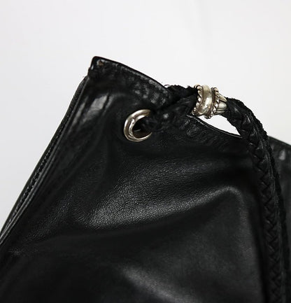 CHROME HEARTS BS Fleur Leather Bag Black Size ONE SIZE