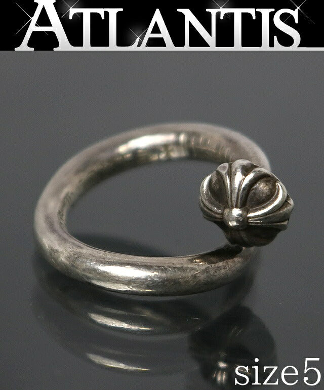 CHROME HEARTS Cross Ball Nail Ring Sterling Size ONE SIZE