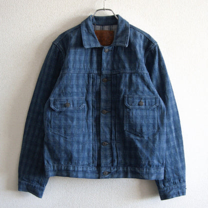 Studio D'Artisan Hank-dyed Checked Denim Jacket Size 40